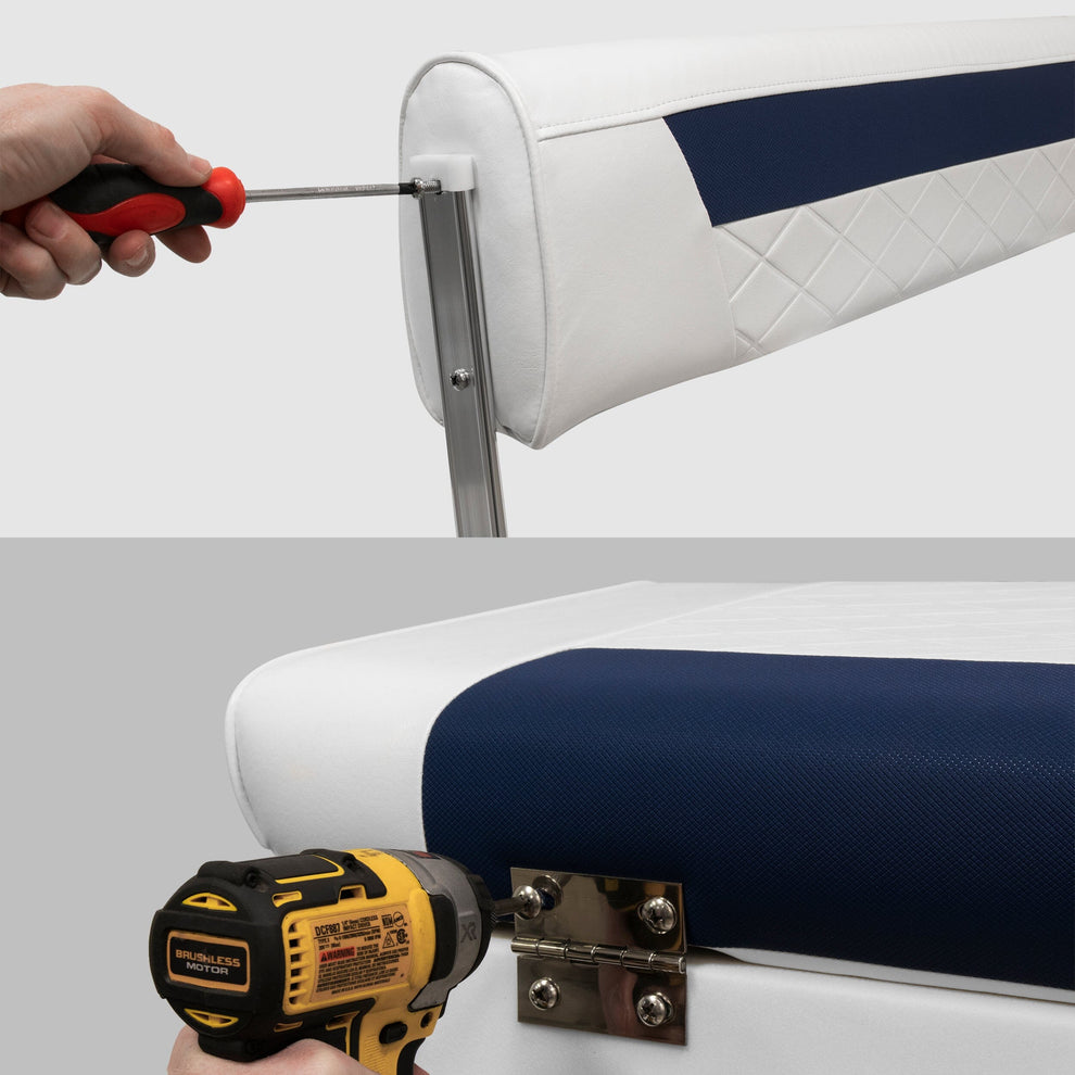 Siège-glacière Wise Offshore Swingback 70 L – Dossier Oscillant, Vinyle Marine, Blanc – Gain De Place à Bord