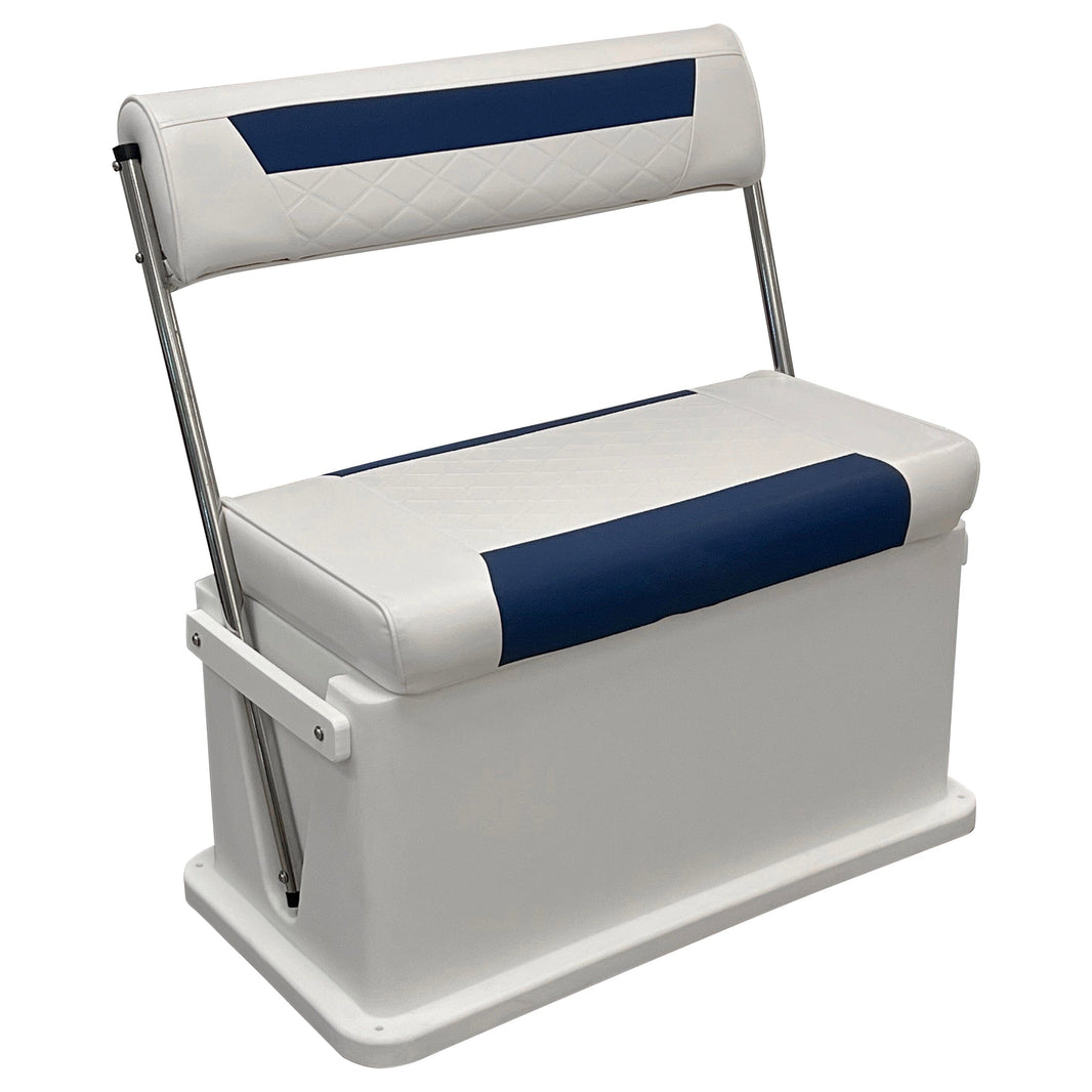Wise 8WD437 Swingback 62 Qt Cooler Seat Offshore Seating Boatseats White • Mariner Blue 