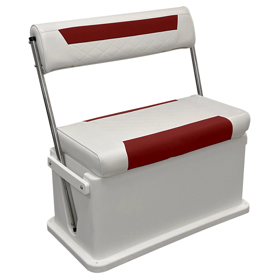 Wise 8WD437 Swingback 62 Qt Cooler Seat Offshore Seating Boatseats White • Crimson Red 