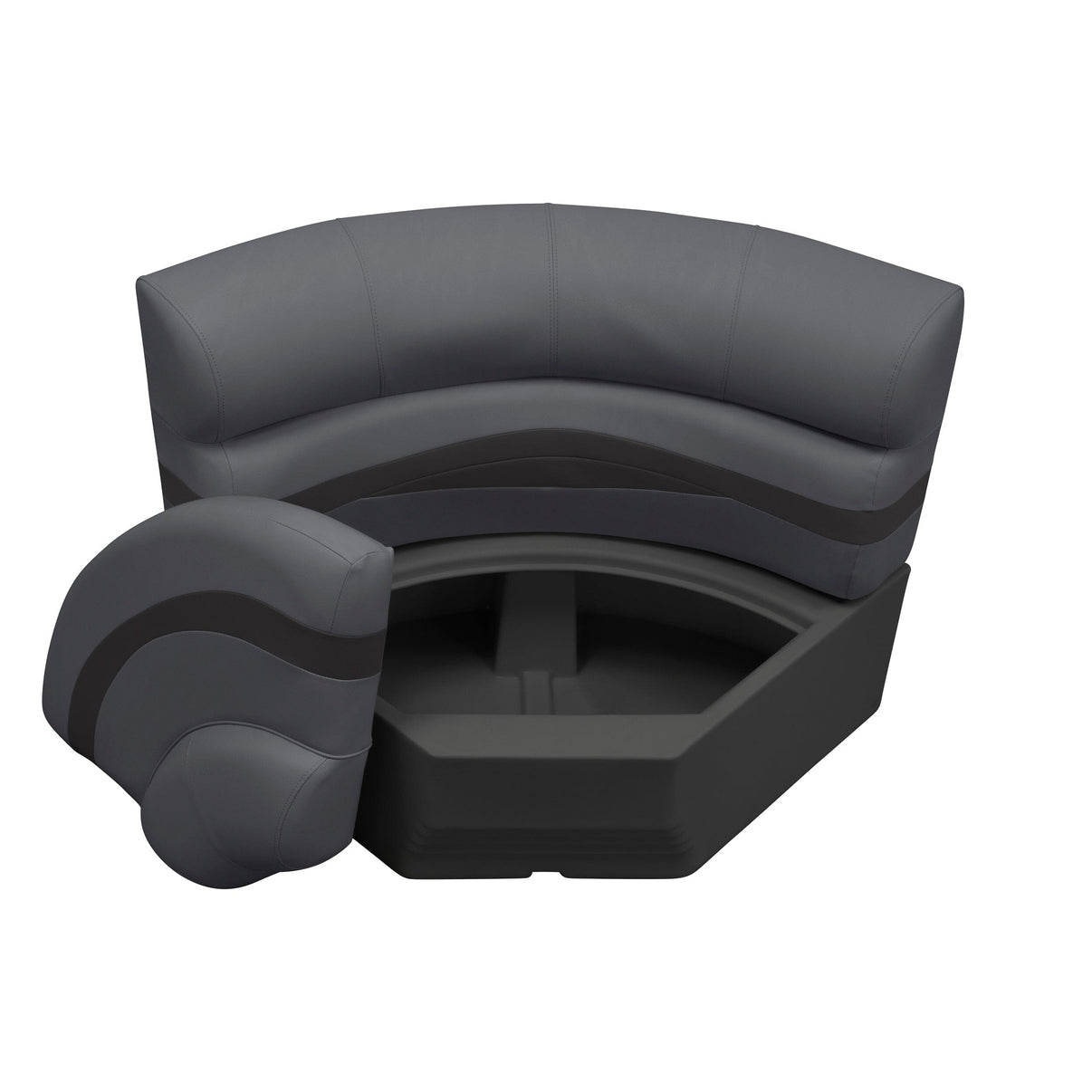 Wise Premier Pontoon 32" Bow Radius Corner - Cushion & Base Set | Dark Mode Premier Pontoon Boatseats 