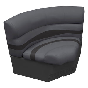 Wise Premier Pontoon 32" Bow Radius Corner - Cushion & Base Set | Dark Mode Premier Pontoon Boatseats Slate • Dark Neutral 