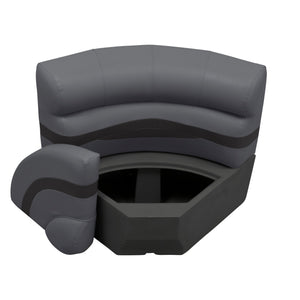 Wise Premier Pontoon 28" Radius Corner - Cushion & Base Set | Dark Mode Premier Pontoon Boatseats 