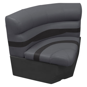 Wise Premier Pontoon 28" Radius Corner - Cushion & Base Set | Dark Mode Premier Pontoon Boatseats Slate • Dark Neutral 