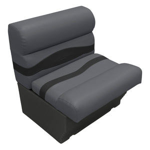 Wise Premier Pontoon 27" Bench - Cushion & Base Set | Dark Mode Premier Pontoon Boatseats Slate • Dark Neutral 