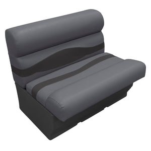 Wise Premier Pontoon 36" Bench - Cushion & Base Set | Dark Mode Premier Pontoon Boatseats Slate • Dark Neutral 