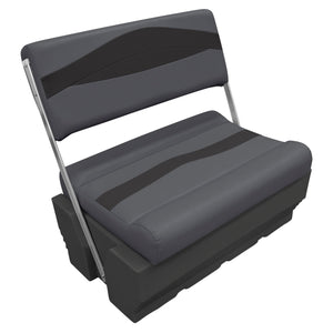 Wise Premier Pontoon Flip Flop Seat - Cushion & Base Set | Dark Mode Premier Pontoon Boatseats Slate • Dark Neutral 