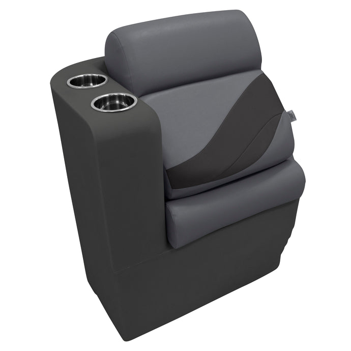 Wise BM13006L Premier Pontoon Lean Back Chaise - Left | Dark Mode Premier Pontoon Boatseats Slate • Dark Neutral 
