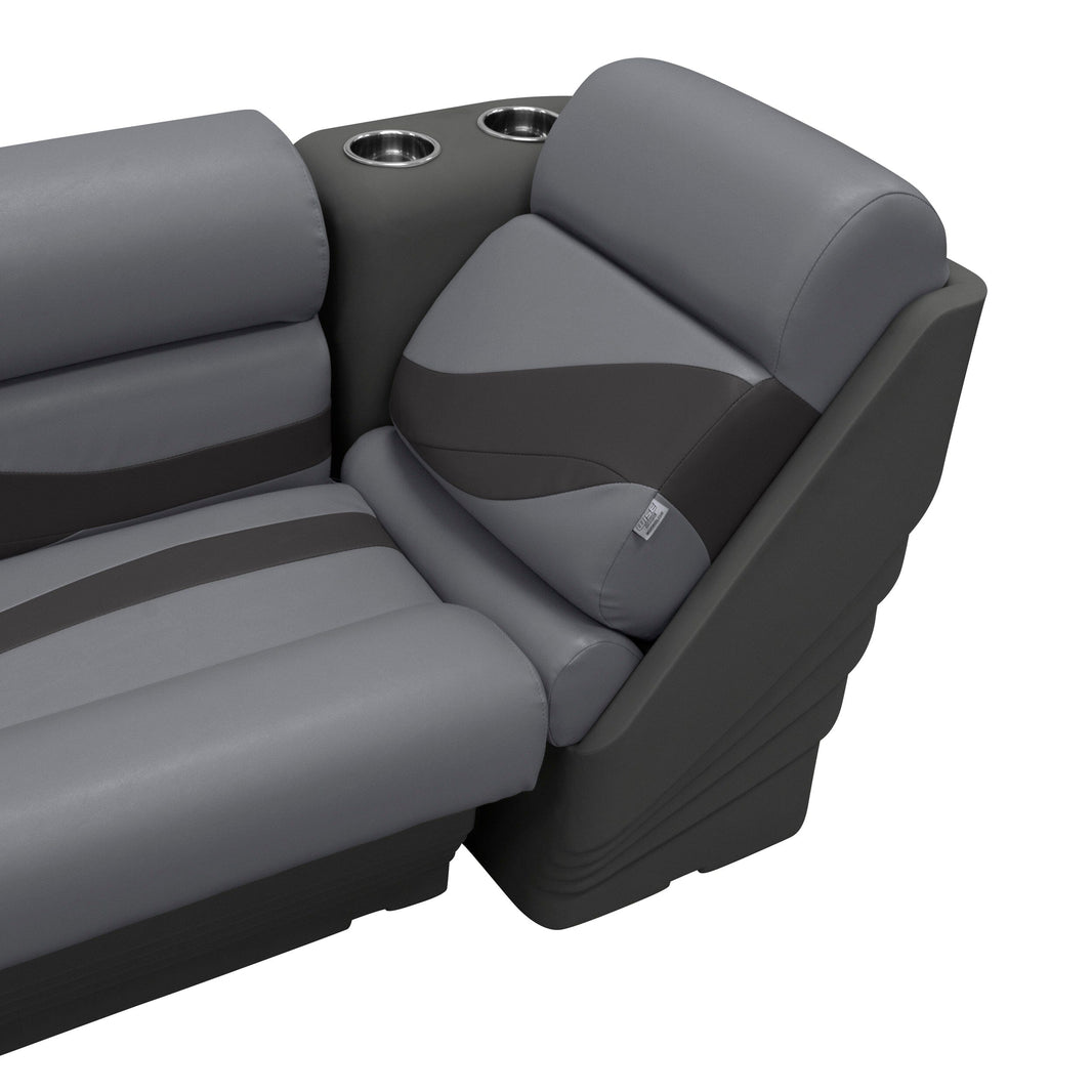 Wise BM13006L Premier Pontoon Lean Back Chaise - Left | Dark Mode Premier Pontoon Boatseats 