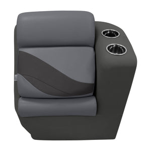 Wise BM13006R Premier Pontoon Lean Back Chaise - Right | Dark Mode Premier Pontoon Boatseats 