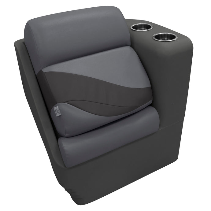 Wise BM13006R Premier Pontoon Lean Back Chaise - Right | Dark Mode Premier Pontoon Boatseats Slate • Dark Neutral 