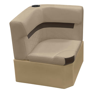 Wise DLX133 *New* DLX Series Pontoon Corner Section Cushion & Base Package DLX Pontoon Boatseats Neutral • Meteor 