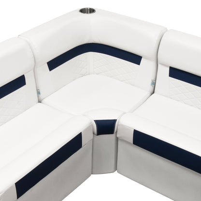 Wise DLX Series Pontoon Corner Section Cushion & Base Package