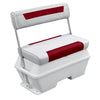 Wise DLX156 *New* DLX Series 70 Qt Swingback Cooler Seat DLX Pontoon Boatseats White • Crimson Red 