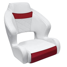 Wise DLX3338 *New* DLX Series Captain's Bucket DLX Pontoon Boatseats White • Crimson Red 