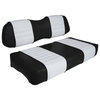 Club Car DS Series Golf Cart Seat Premium Designer Sewn - Black / White