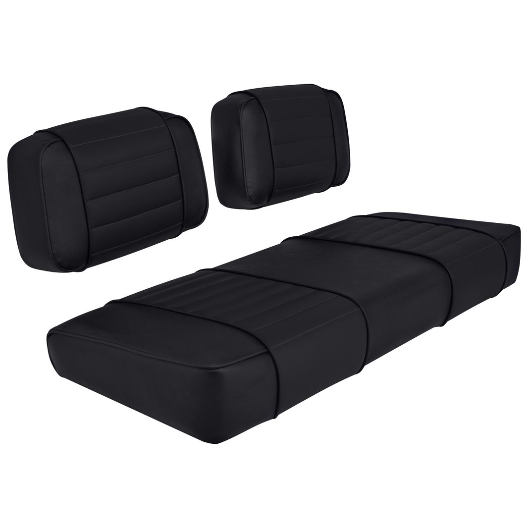 Club Car DS 79-99 Series Golf Cart Seat Premium Designer Sewn - Solid Black