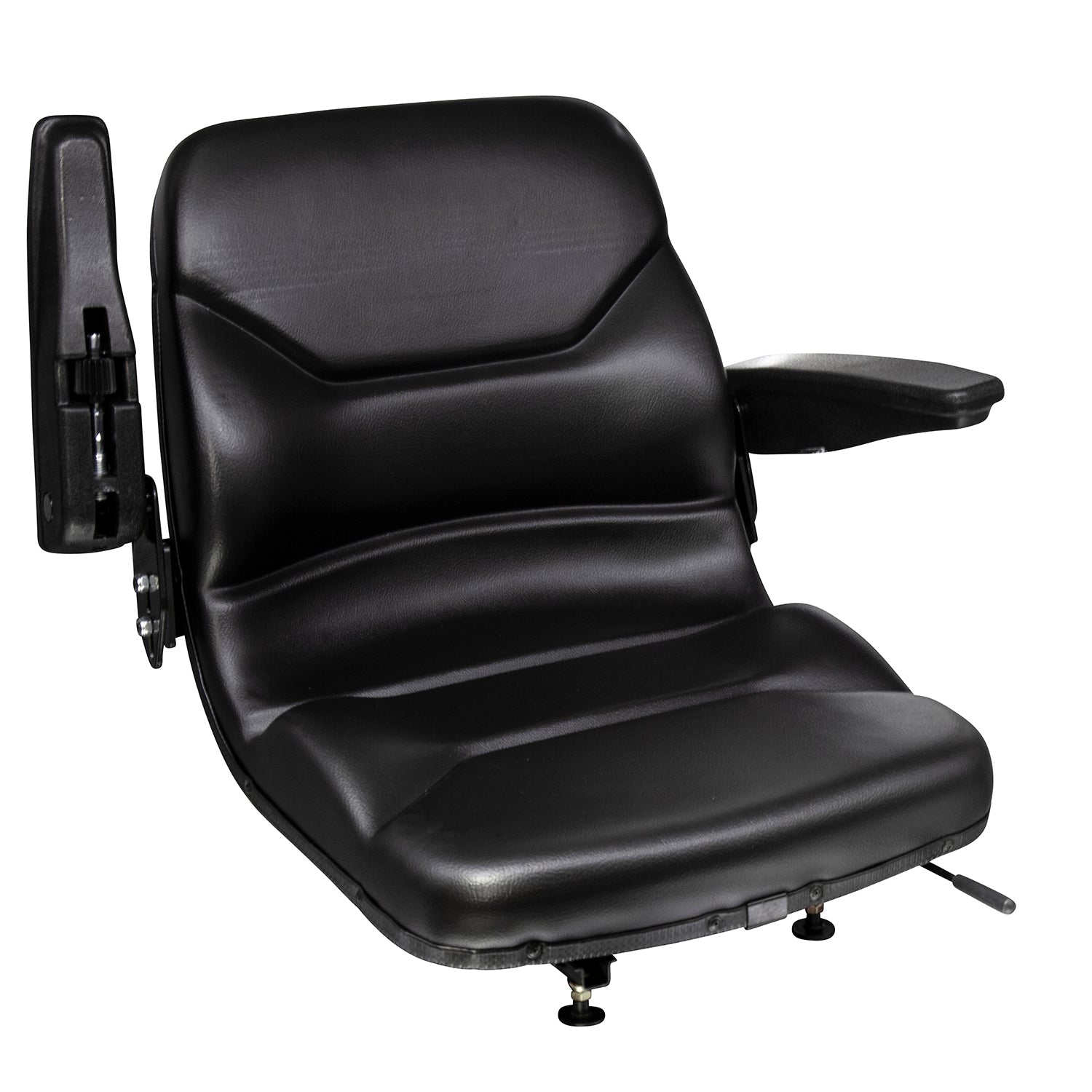 Wise Industrial WM1107 Molded Universal Pan Frame Seat Assembly - Arm Up View